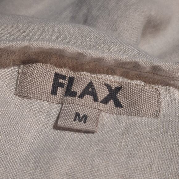 Flax Tunic (or Dress) Womens Medium 100% Linen Pockets Bohemian Lagenlook Hippie - Picture 2 of 9
